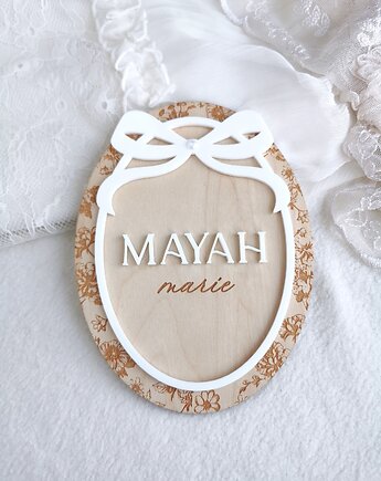 Tabliczka do zdjęć dla noworodka, tabliczka z imieniem dla dziewczynki, ONAiON