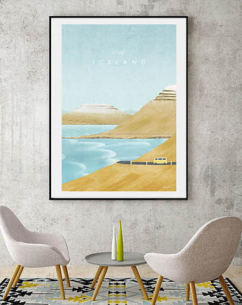 Islandia - vintage plakat 50x70 cm, minimalmill