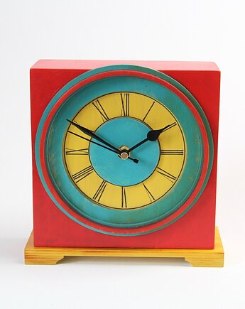 Zegarek drewniany kominkowy w stylu vintage, Clock Wood Studio