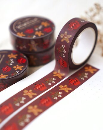 Gingerbread - taśma washi  15 mm x 10 m, Och Monika