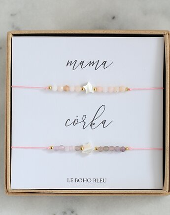 MAMA i CÓRKA - ZESTAW - Bransoletki z kamieniami urodzeniowymi, Le Boho Bleu