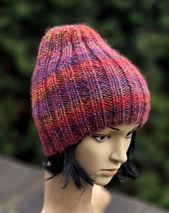 Zachód / czapka z jedwabiem, agat handmade