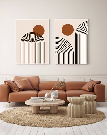 DWA PLAKATY mid century abstrakcyjne, black dot studio