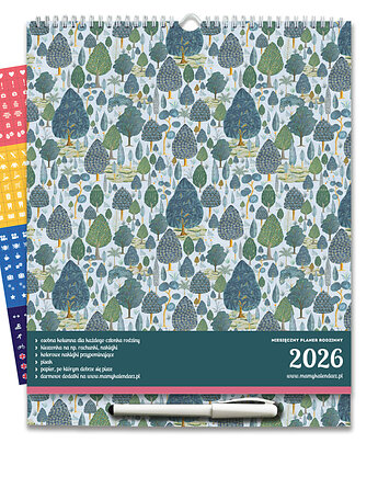 Rodzinny planer kalendarz organizer miesięczny 2026 rok, MaMy Kalendarz