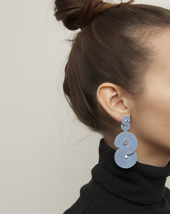 Kolczyki soutache - Blado niebieski duże, maanuela