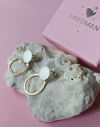 Kolczyki PABLO G, srebro 925 pokryte 24K złotem, Friedman Jewelry