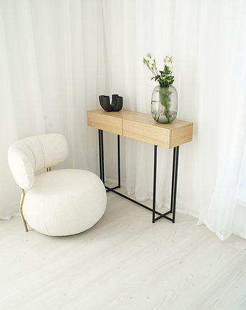 RUBY - konsola z szufladami otwieranymi na klik, Papierówka Simple form of furniture
