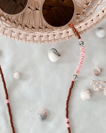 Łańcuszek do okularów  HIPPIE boho pink, NOMAD