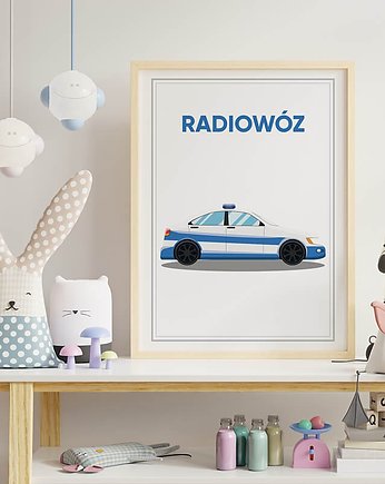 Plakat z samochodem "Radiowóz" 50x70 (500mm x 700 mm), scandiposter