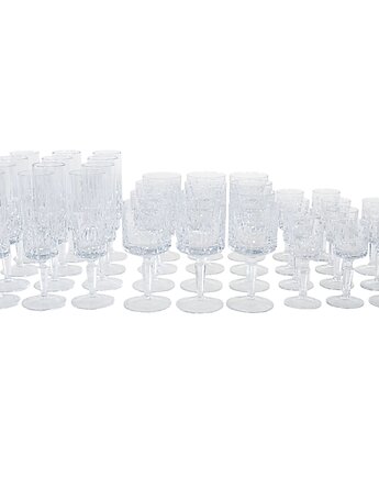 Zestaw kieliszków kryształowych, włoski design, lata 70, produkcja: Włochy, Przetwory design