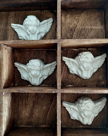 Anioł gipsowy  zawieszka 5 sztuk, Wooden Love