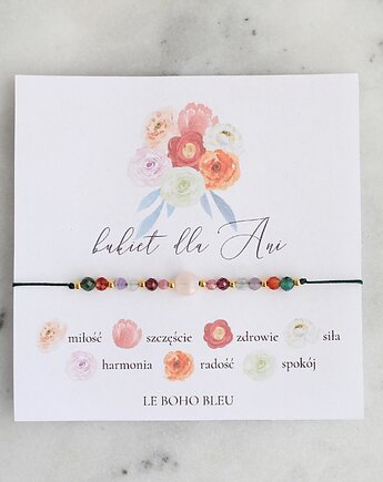 Imieninowy / Urodzinowy Bukiet! Bransoletka z życzeniami, Le Boho Bleu