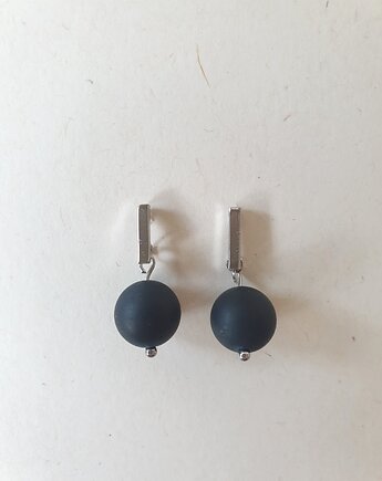 Kolczyki PATYCZKI czarny turmalin, modesign