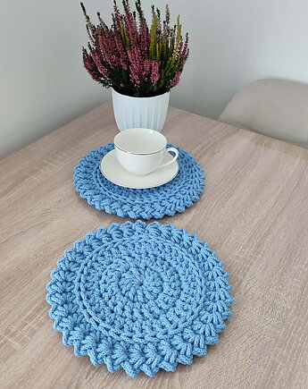 Podkładka szydełkowa okrągła ze sznurka bawełnianego 26cm, MISZ MASZ Dorota Tyszko