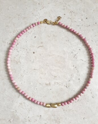 Naszyjnik ZEN rodonit, mosiądz, modesign