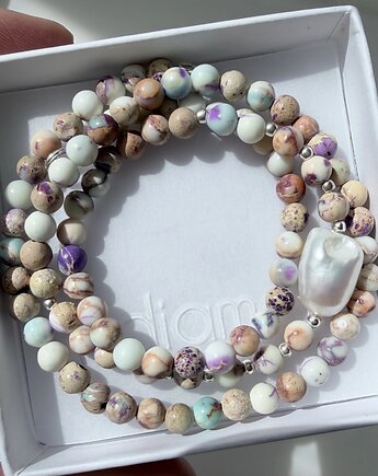 Naszyjnik z kamieni naturalnych Pudrowa Perła, ATdiament