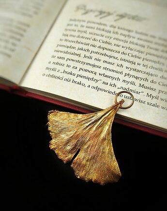 Ginko liść wisior miedziany, Treemasters Copper Jewelry