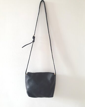 Torebka ze skóry na ramię, ELEGANTIA, czarny, naniby