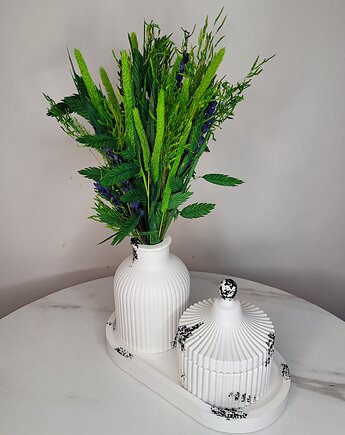 Wazonik z  roślinami Szkatułka na podstawce, Florals&Moss