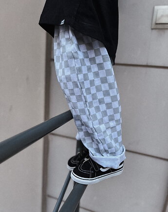 Baggy muślinowe checkered green, Awake for Kids