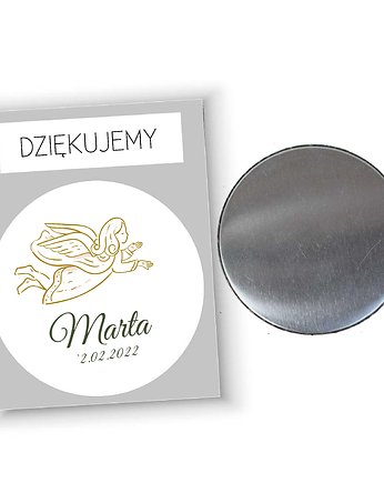 10szt - Magnes dla gości upominek na komunię aniołek, polkastudio