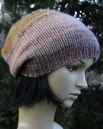 ombre pastel / czapka, agat handmade