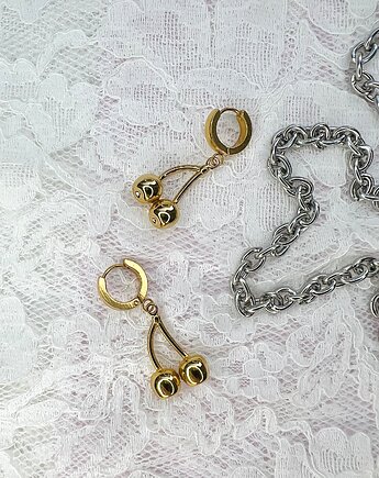 Kolczyki pozłacane Wisienki, MaLa Jewellery