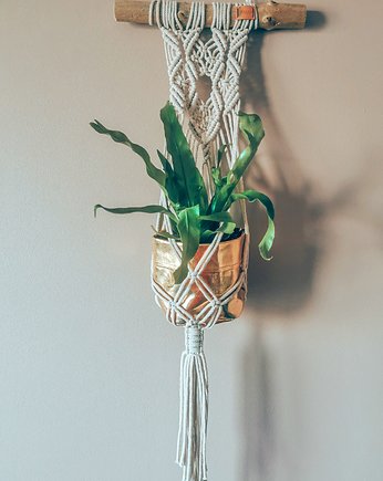 Makramowy kwietnik wiszący na ścianę BOHO, Hygge Macrame