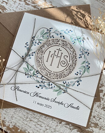 Najpiękniejsze zaproszenia handmade komunijne, na komunię dla chłopca, dziewc, sorte