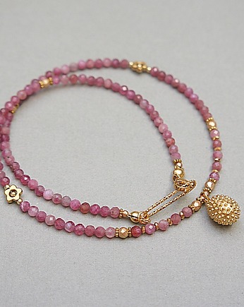 Liczi - Turmaliny różowe /choker/ vol. 19 - naszyjnik - Szlachetna kolekcja, KiKa pracownia