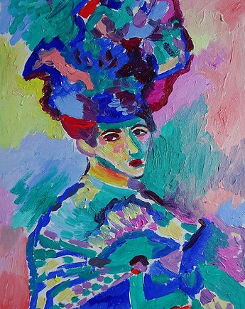 Kolorowy obraz olejny do salonu portret kobiety henri Matisse, alice oil on canvas