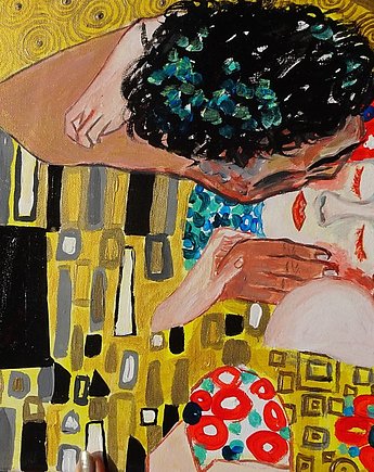 Obraz do salonu Klimt pocałunek, alice oil on canvas