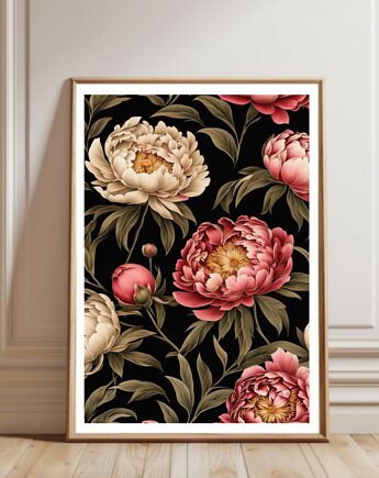 PLAKAT dekoracyjny , William Morris, kwiaty, black dot studio