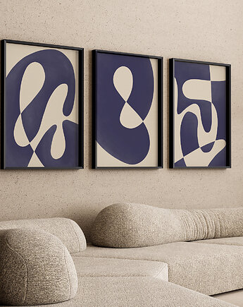 Zestaw trzech plakatów violet abstract, Anna Szondelmajer