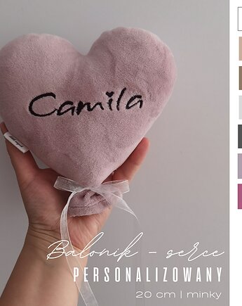 Serduszko balonik - ozdoba, pamiątka narodzin, chrztu  haft  kolory, Little Angels