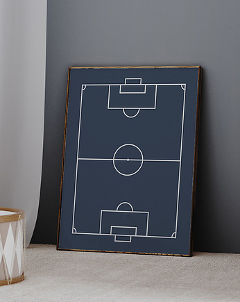 Plakat dla dzieci Navy Blue Soccer Field, Humpty Dumpty Room Decoration