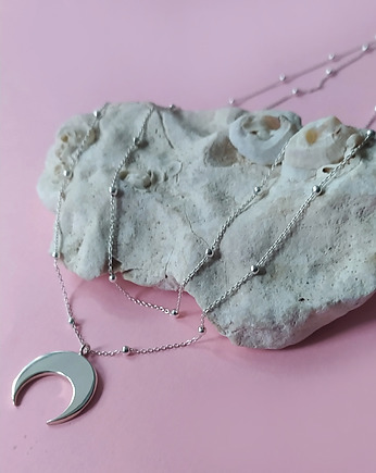 Srebrny naszyjnik Moon, srebro 925, Friedman Jewelry