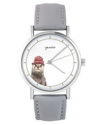 Zegarek yenoo - Wydra - szary, skórzany, yenoo