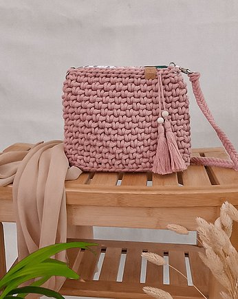 Torebka ze sznurka City bag - różowe złoto, Damariz