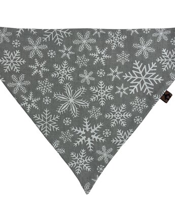 Dwustronna bandana dla psa Płatki śniegu, świąteczna, Psia szafa