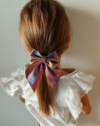 Gumka jedwabna z kokardą MINI scrunchie pink lemoniade, Capillum