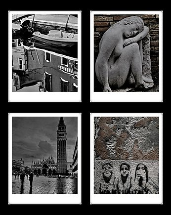 Wenecja w czerni i bieli kolekcja 4 zdjęć, chaju