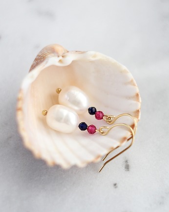 Cilla Pearl Earrings, Le Boho Bleu