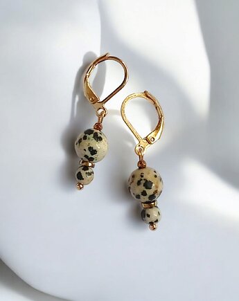 Jaspis dalmatyński : kolczyki krótkie, kaktusia