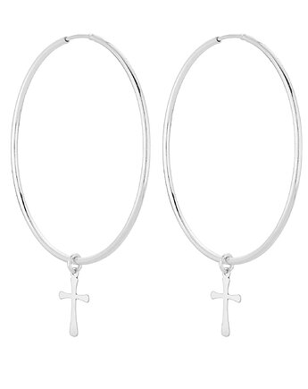 Duże srebrne kolczyki z krzyżami, SOTHO