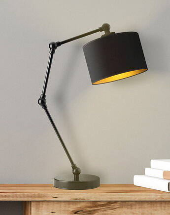 Designerska lampka biurkowa z regulacją kąta padania światła ASMARA GOLD, LYSNE