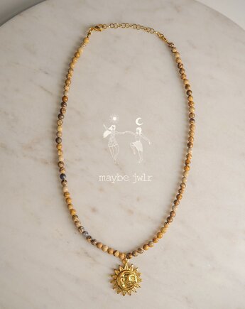 Naszyjnik w kolorach ziemi ze słoneczkiem, Maybe Jwlr