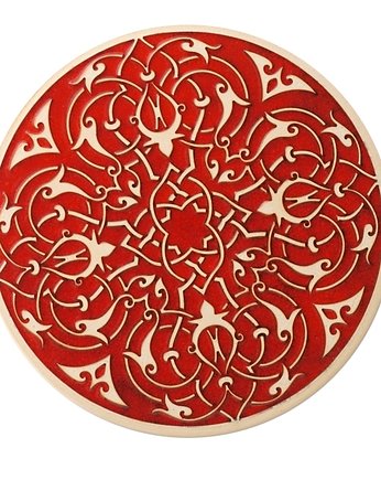 Patera TARANTELLA czerwona, talerz, podstawka, pracowniazona