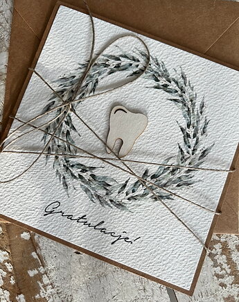 Ręcznie robiona kartka gratulacje z okazji uzyskania absolutorium, sorte