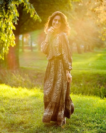 Leopard sukienka VICTORIA panterka długa, OTTAVIANO Dominika Mlynczak